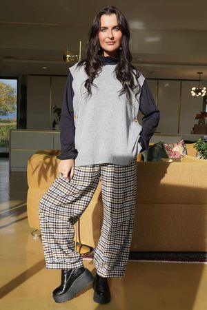 Meridith Button Side Knit Grey /8=